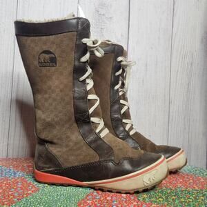 Sorel Mackenzie Lace Up Waterproof Snow Boots with Fleece Lining, size 7